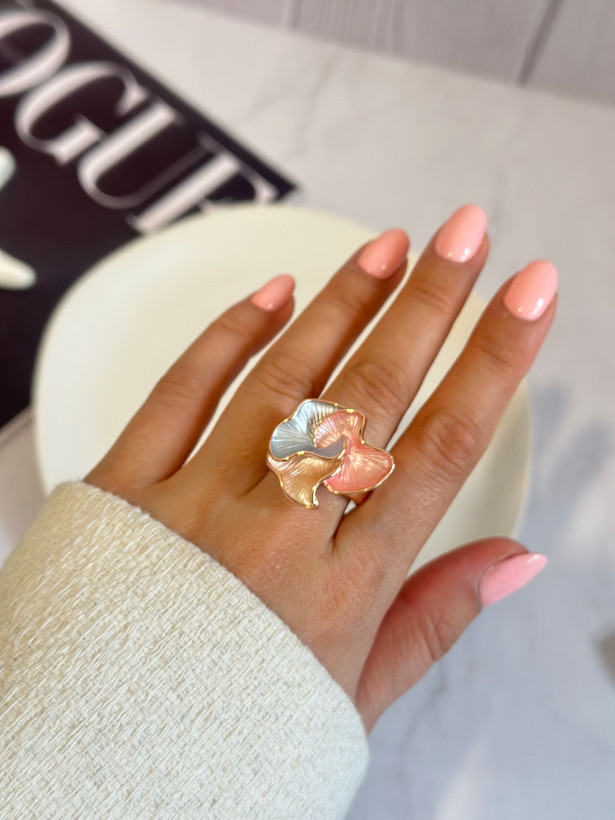 انگشتر زنانه مینکاری کشی گل