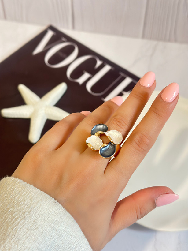 اتگشتر زنانه میناکاری سورمه ای کشی