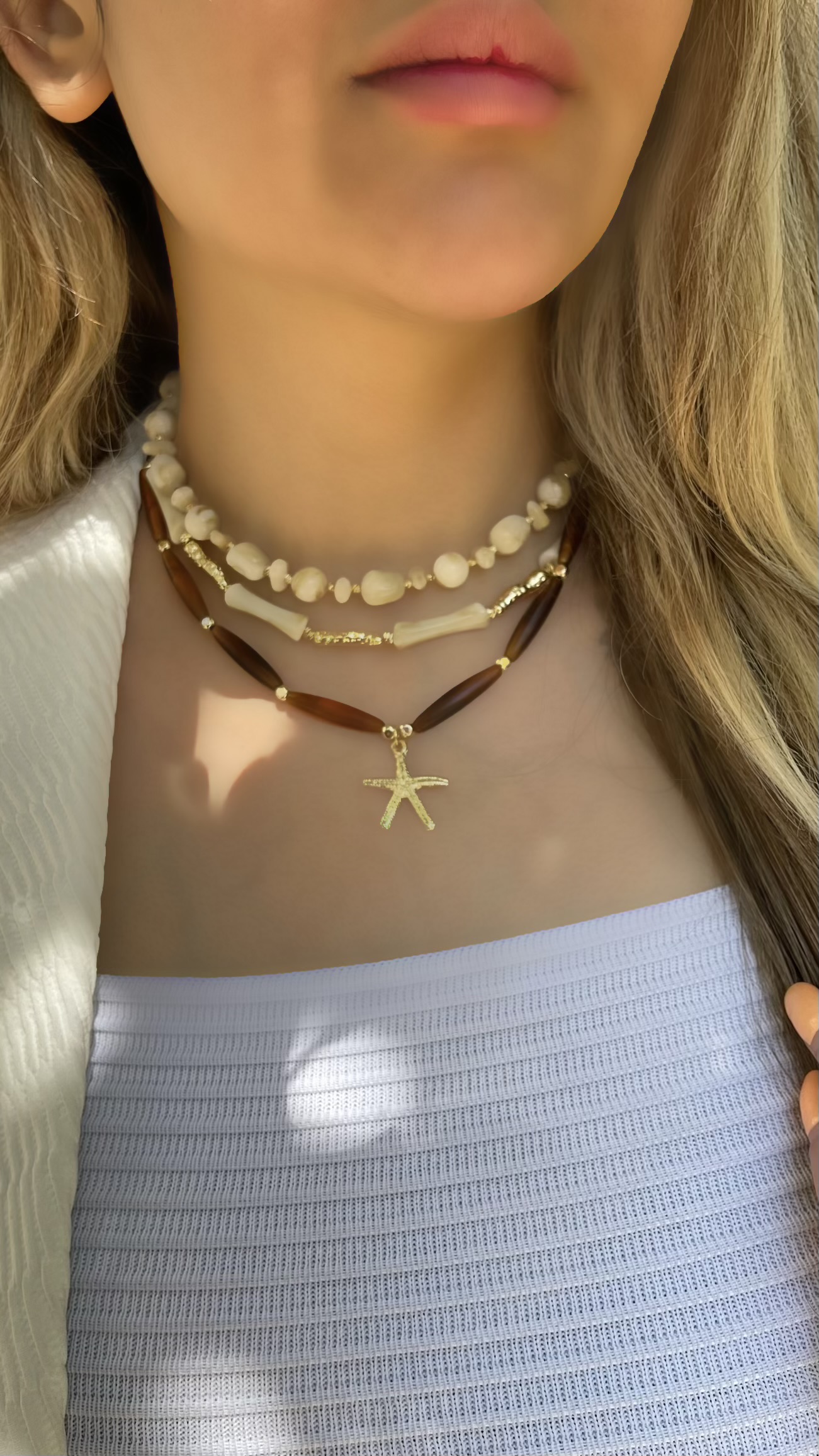 گردنبند زنانه رنگی با آویز ستاره