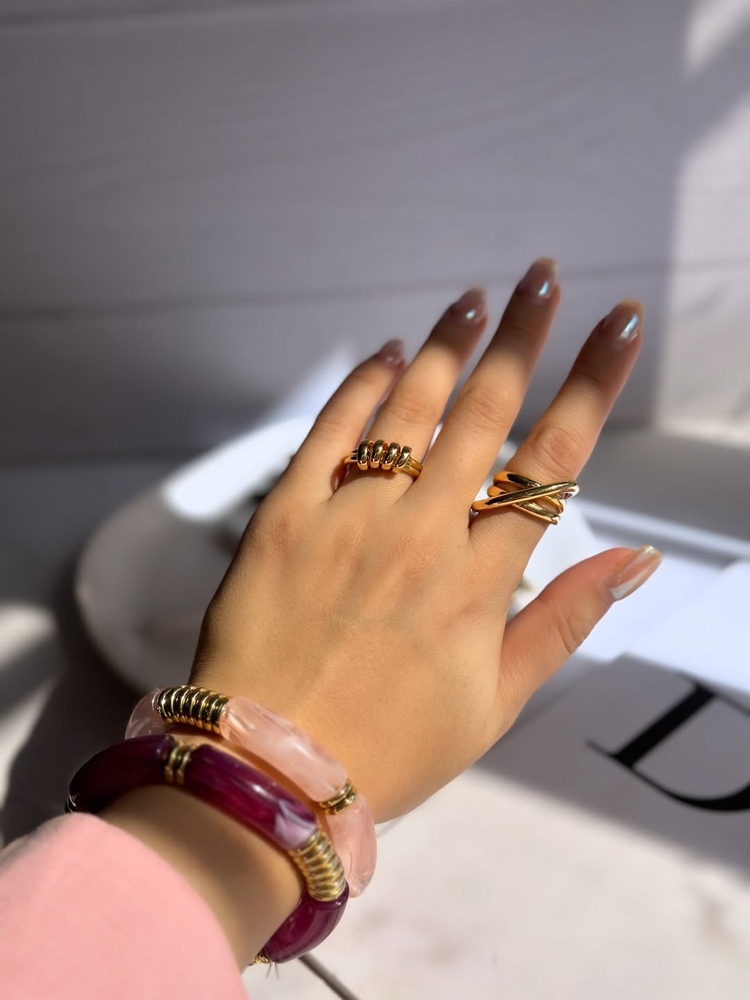 دستبند زنانه رزینی صورتی ، بنفش