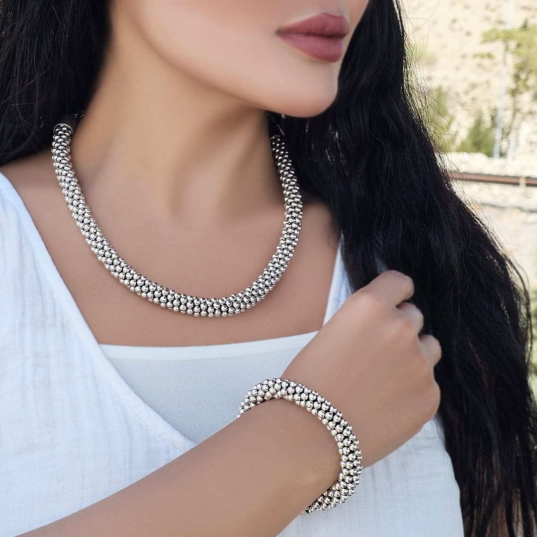 نیم ست گردنبند و دستبند زنانه ورشو