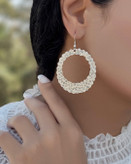 گوشواره ورشو نقره ای حلقه ای
