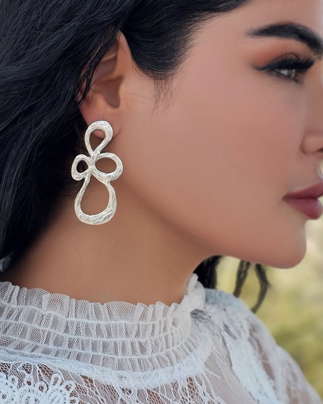 گوشواره زنانه ورشو نقره ای