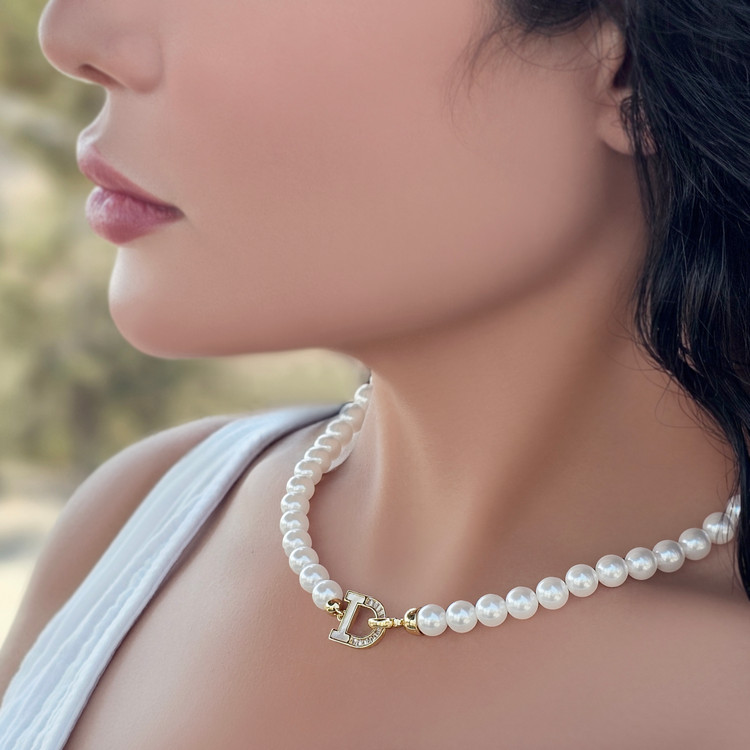 گردنبند زنانه مروارید با قفل دیور