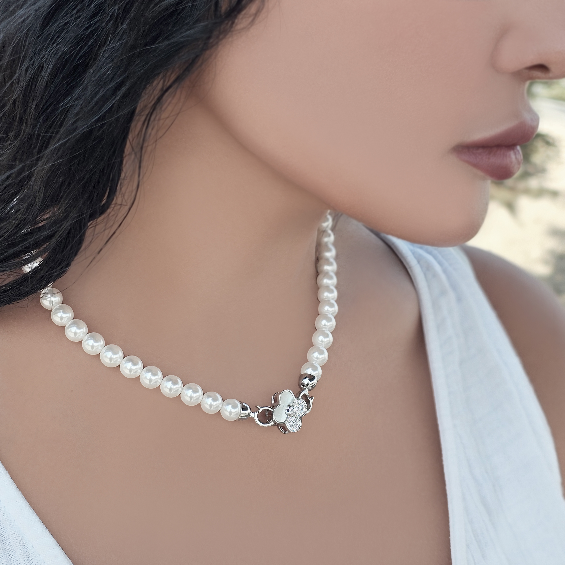 گذدنبند زنانه مرواریدی اویز دار