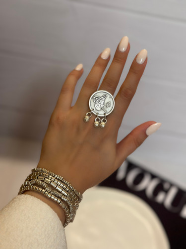 دستبند زنانه ورشو نقره ای کشی خاص