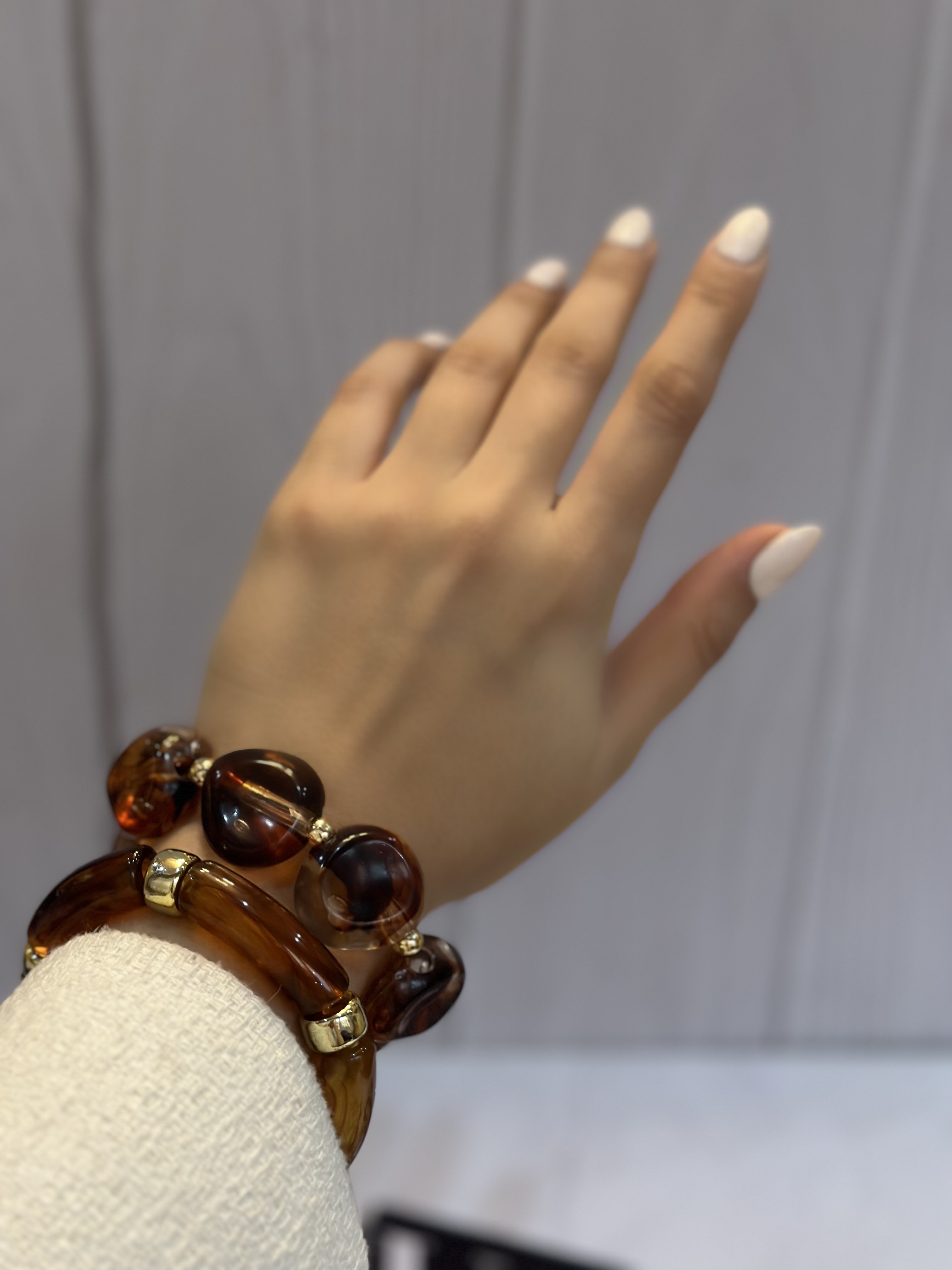 دستبند زنانه  کشی رنگی طرح سنگی