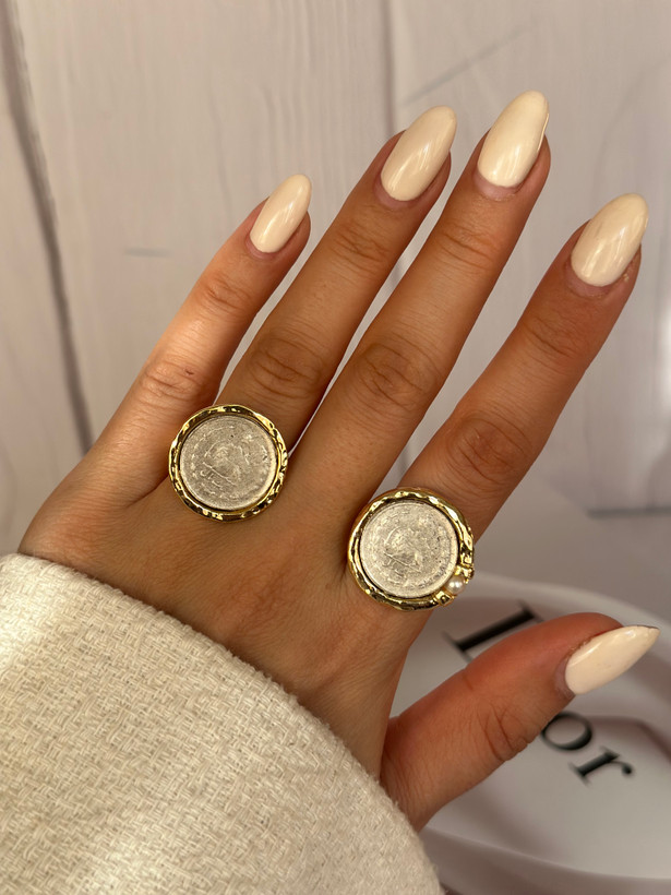 انگشتر زنانه طرح سکه قدیمی ورشو