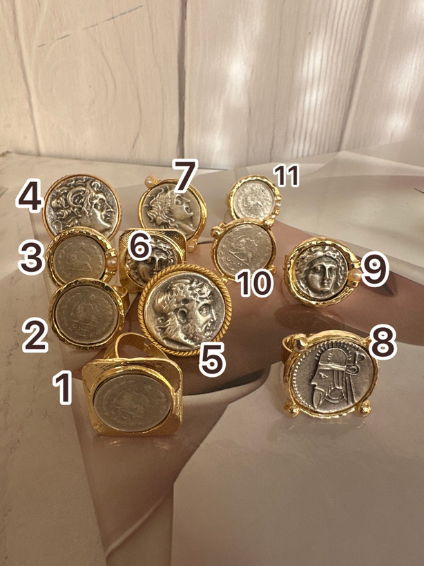 انکشتر زنانه ورشو طلایی طرح سکه قدیمی