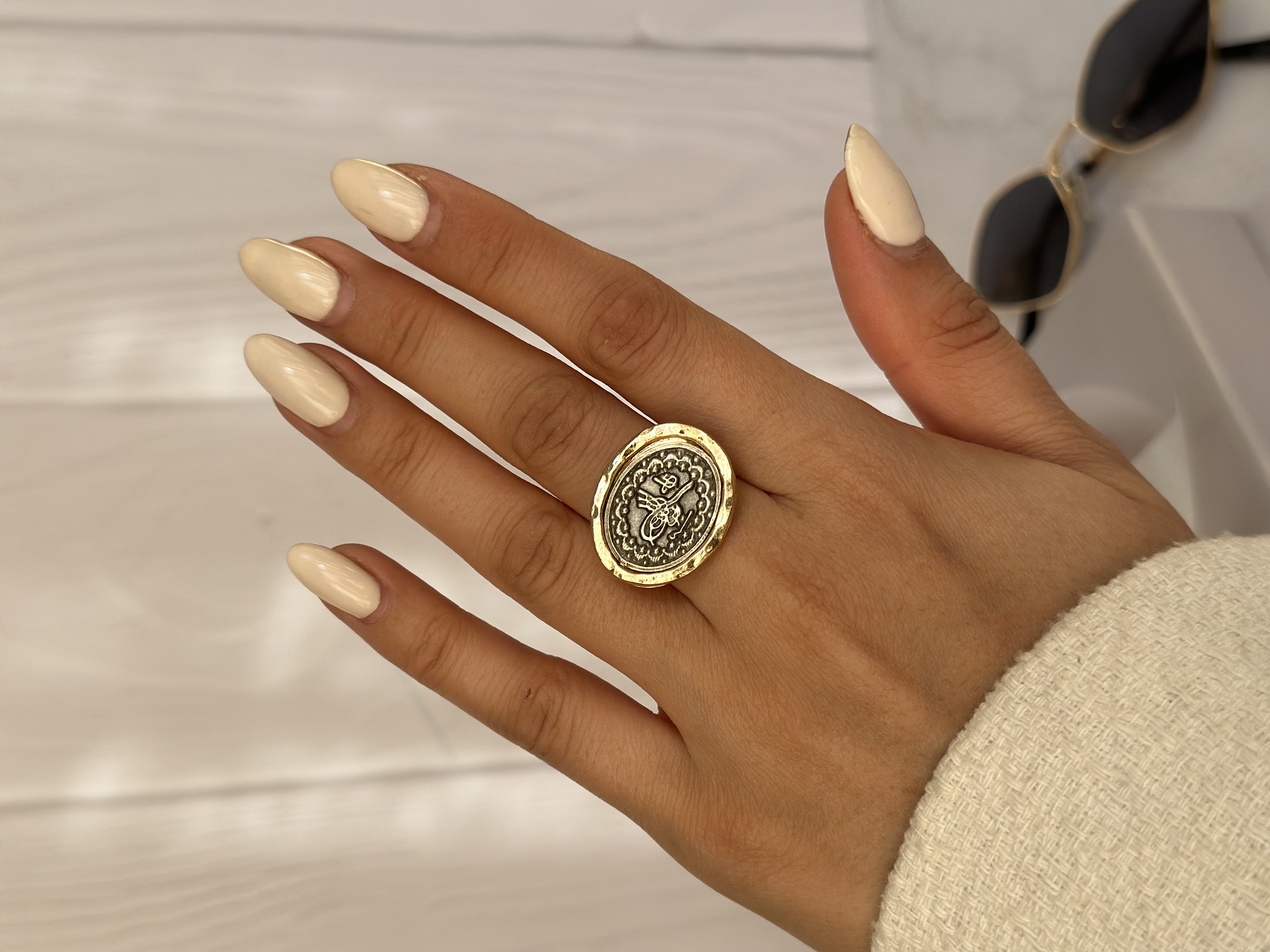 انگشتر زنانه ورشو‌طلایی طرح قرانی