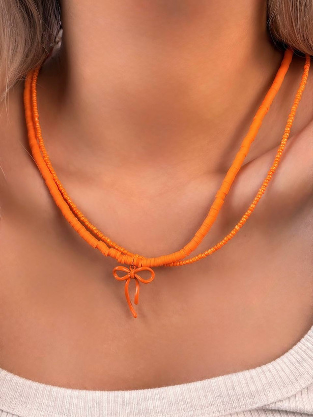 گردنبند دخترانه نارنجی پاییزی
