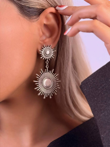 گوشواره زنانه ورشو نقره ای خاص