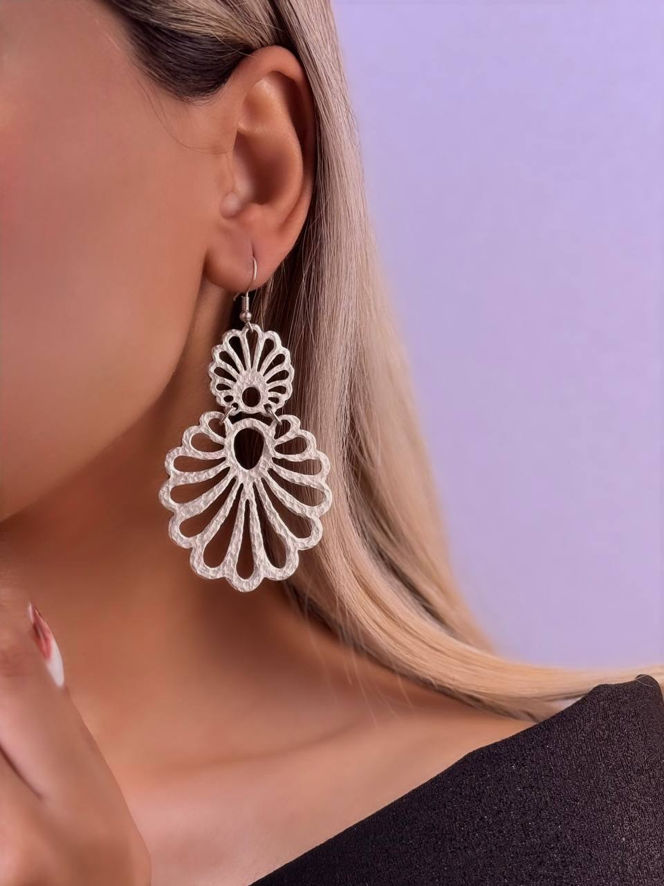 گوشواره زنانه ورشو خاص نقره ای