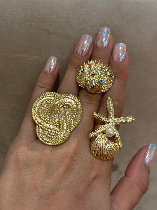 انگشتر ستاره دریایی و صدف